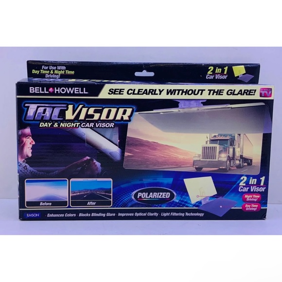 Tacvisor by Bell+Howell for Day and Night, Polarized Sun Visor, Anti-Glare, UV B - Picture 3 of 3